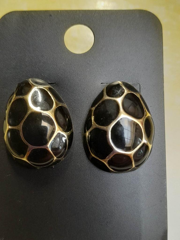 Oorbellen in de vorm van ovalen schildpadden, Overige materialen, Zwart, Ophalen of Verzenden, Hangers