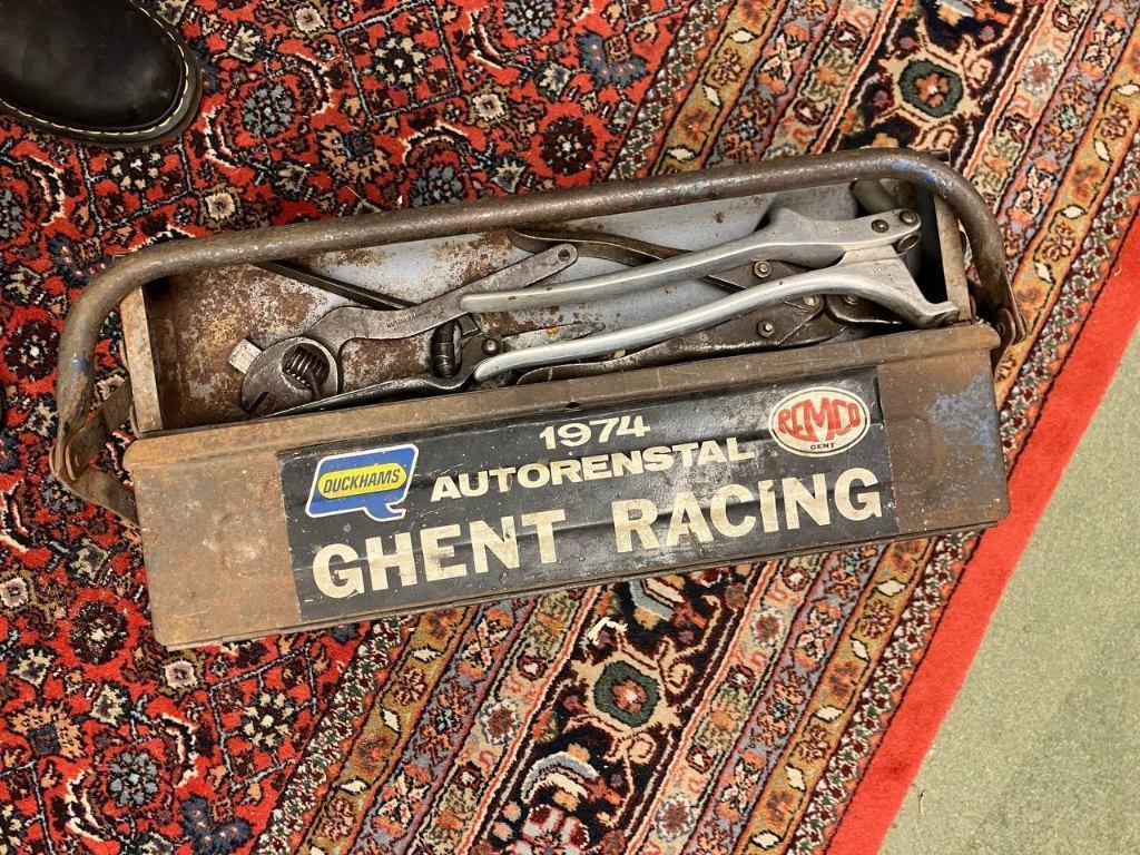 Gereedschapkist vintage Ghent Racing, Doe-het-zelf en Bouw, Ophalen, Gevuld, Gebruikt