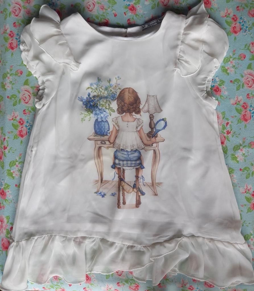 Topje/blouse Mayoral maat 128, Enlèvement ou Envoi, Comme neuf, MAYORAL, Fille