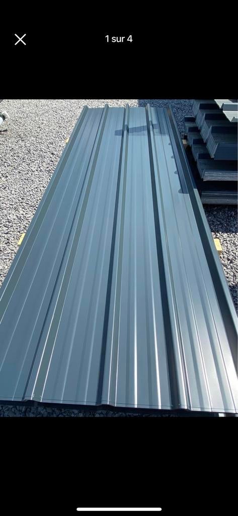 Tôle profilé gris toiture bardage galva avec ou sans tissus, Enlèvement ou Envoi, Neuf, Gris