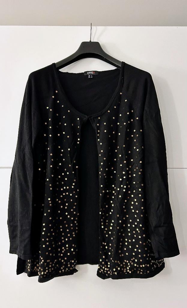 Yesta zwarte gilet met gouden pailetten, Taille 46/48 (XL) ou plus grande, Enlèvement ou Envoi, Yesta, Comme neuf