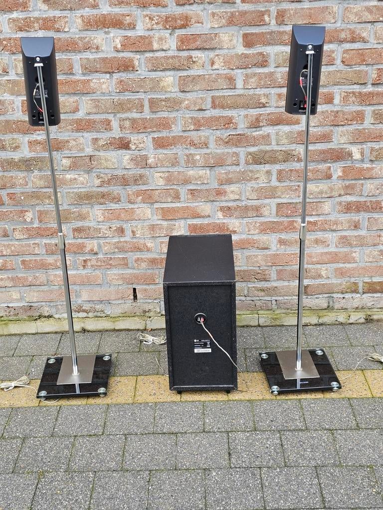 Bas box met 2 speakers, TV, Hi-fi & Vidéo, Enlèvement ou Envoi, Utilisé, Autres marques