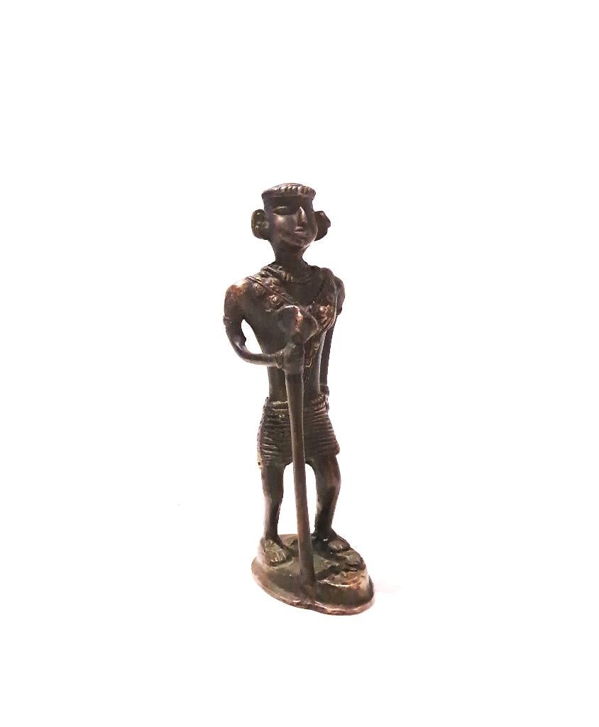 Indische Bronzen Dhokra Figurine in Brons, Ophalen of Verzenden, Brons