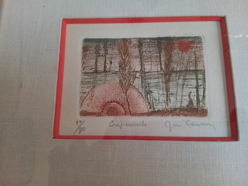 gesigneerde ets Rene Carcan, Antiek en Kunst, Ophalen of Verzenden