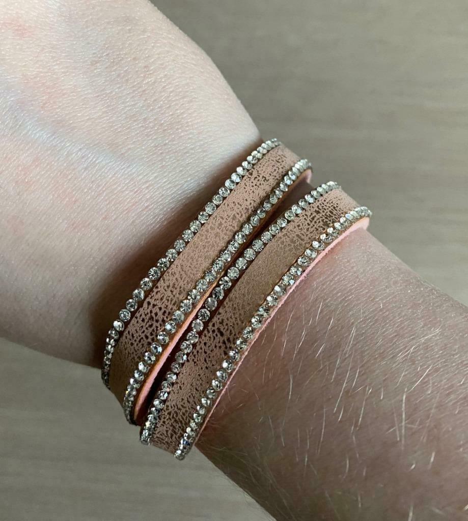 Roze armband met strass - NIEUW, Envoi, Neuf, Rose, Avec strass