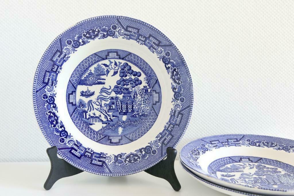 Lot de 6 assiettes Boch La Louvière Willow, Maison & Meubles, Assiettes(s), Enlèvement ou Envoi, Céramique, Utilisé