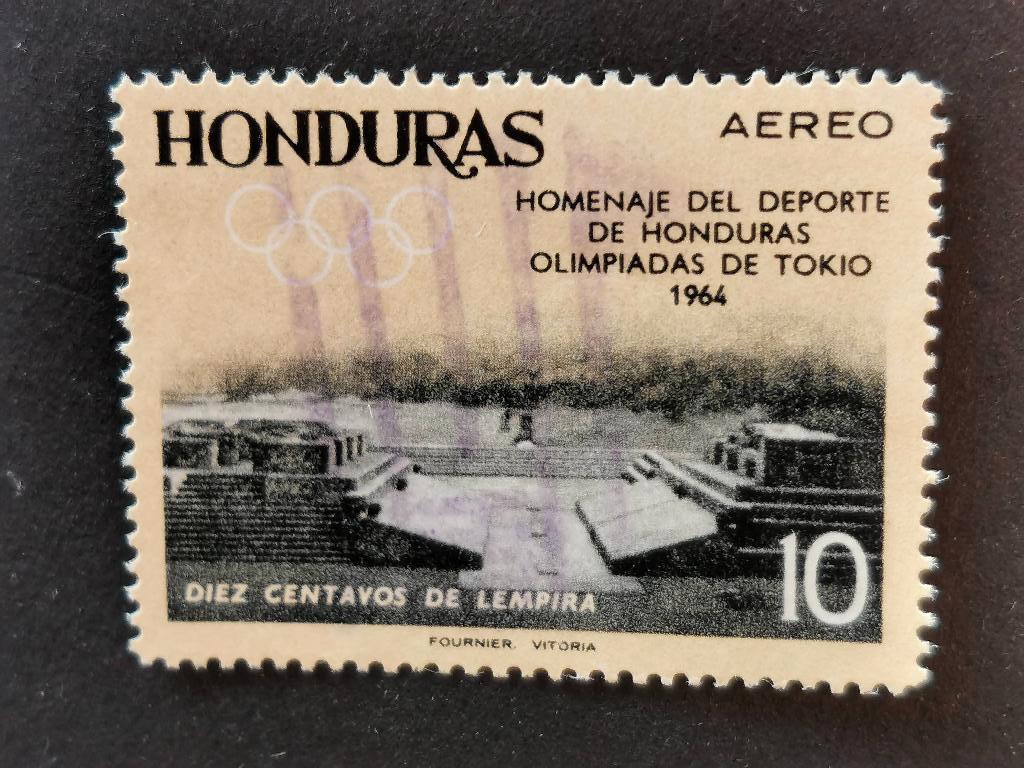 Honduras 1964 - sport - Maya sportplein en tempel, Ophalen of Verzenden, Gestempeld, Midden-Amerika