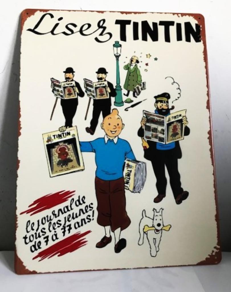 Kuifje Reclame bord Tintin 30 x 40😍💑🎁🤗👌, Ophalen of Verzenden, Zo goed als nieuw, Reclamebord