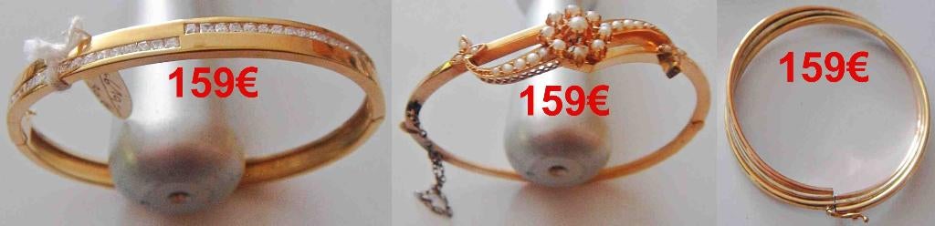 Bracelet jonc, plaqué or, fermé ouvrant, travaillé, NEUF, Neuf, Enlèvement ou Envoi, Or, Avec pierre précieuse