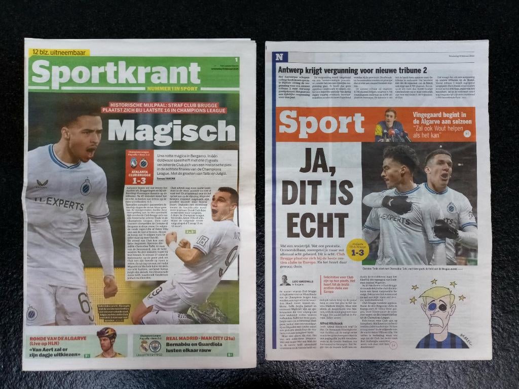 Atalanta - Club Brugge - Champions League 2024-2025, Ophalen of Verzenden, Zo goed als nieuw, Krant