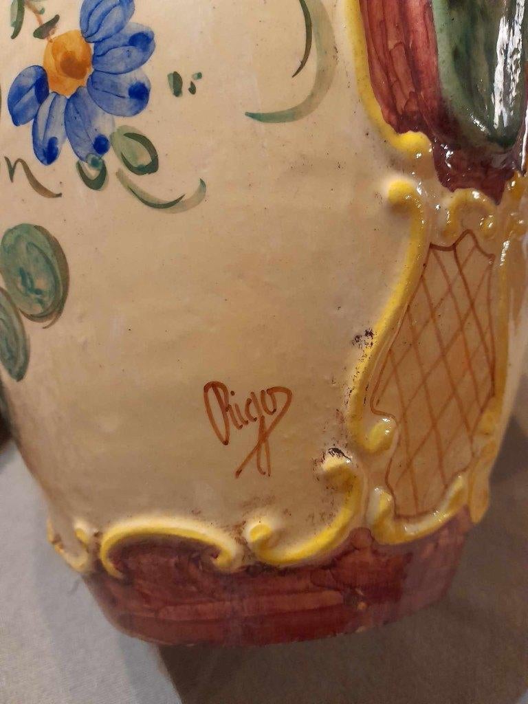 Prachtige kruik & vaas, gesigneerd Rigo, Antiquités & Art, Antiquités | Céramique & Poterie, Enlèvement ou Envoi