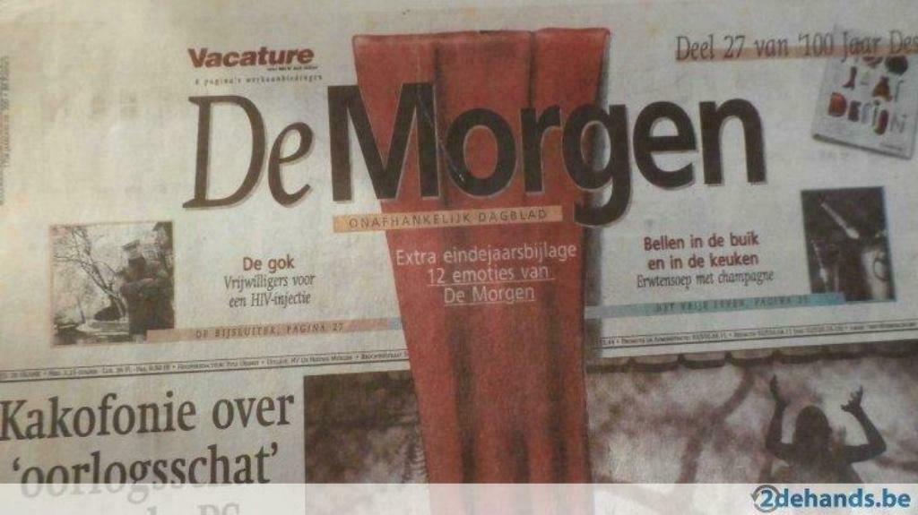 De Morgen : 6 historische covers als verjaardagsgeschenk, Verzamelen, Ophalen of Verzenden, 1980 tot heden, Krant