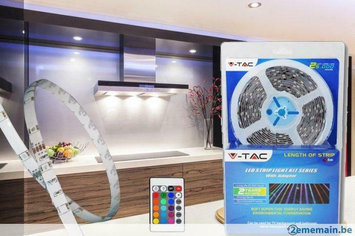 Ruban bande LED 5050 RGB (5m) complet, Huis en Inrichting, Lampen | Kroonluchters, Nieuw, Overige materialen, Ophalen of Verzenden