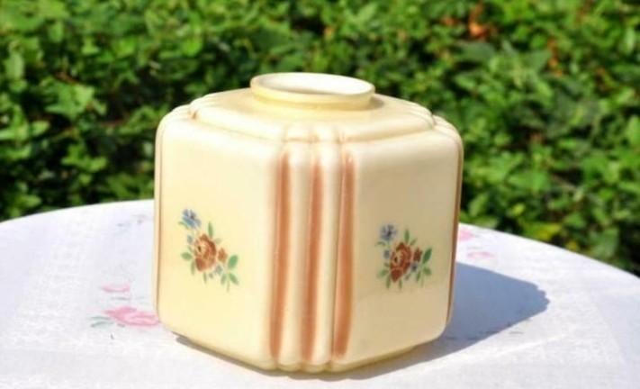 § globe art deco opaline forme cube pour lustre hall, Enlèvement ou Envoi