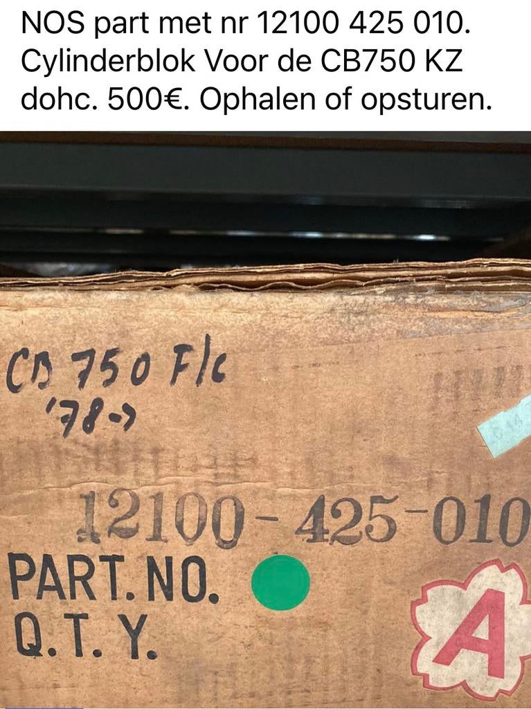 Cylinderblok Honda CB750, Motoren, Ophalen of Verzenden, Nieuw