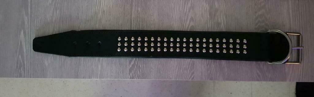 Zwarte leren halsband, Dieren en Toebehoren, Ophalen, Nieuw