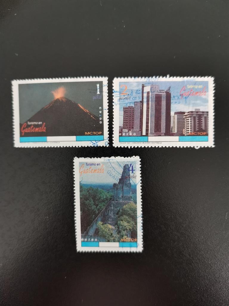 Guatemala 1995 - volcan, ville, ruine maya, Enlèvement ou Envoi, Affranchi, Amérique centrale
