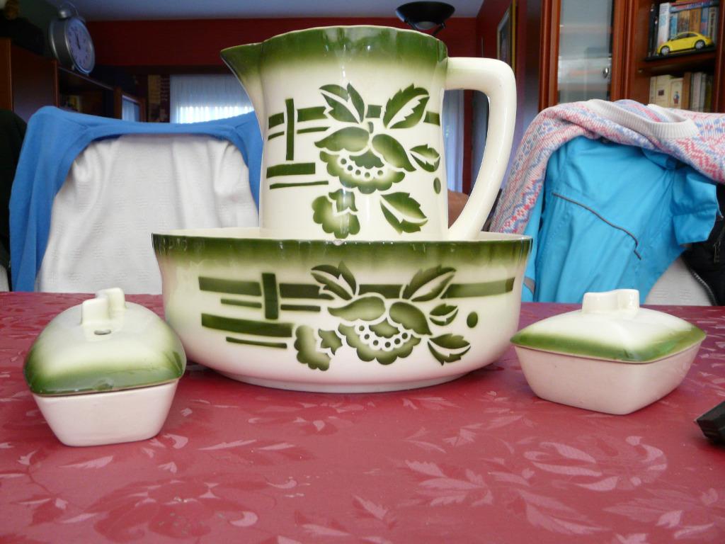 Vintage lampetkanset, waskom, schenkkan zeep-kambakje, Antiek en Kunst, Ophalen