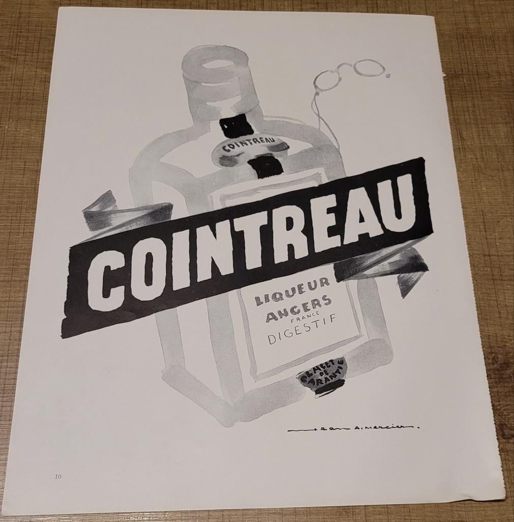 Oude reclameprent: Cointreau (1952), Enlèvement ou Envoi, Utilisé, Autres types