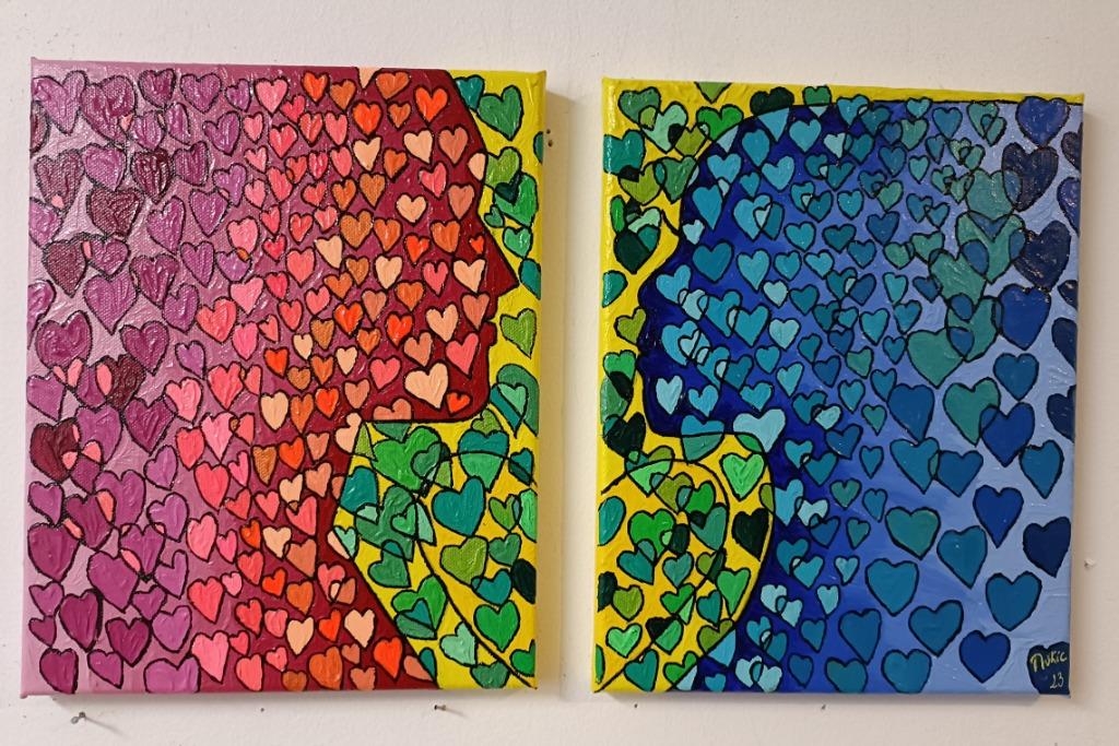 Duo : "Face à face amoureux", Antiquités & Art, Enlèvement ou Envoi