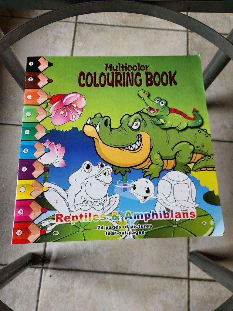 Kleurboek met het nummer „Reptielen en amfibieën”, Gelezen, Jongen of Meisje, Ophalen of Verzenden, 5 of 6 jaar