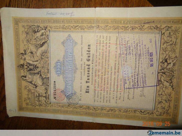 Autriche Staatsschuldverschreibung 1000 Gulden, Ophalen