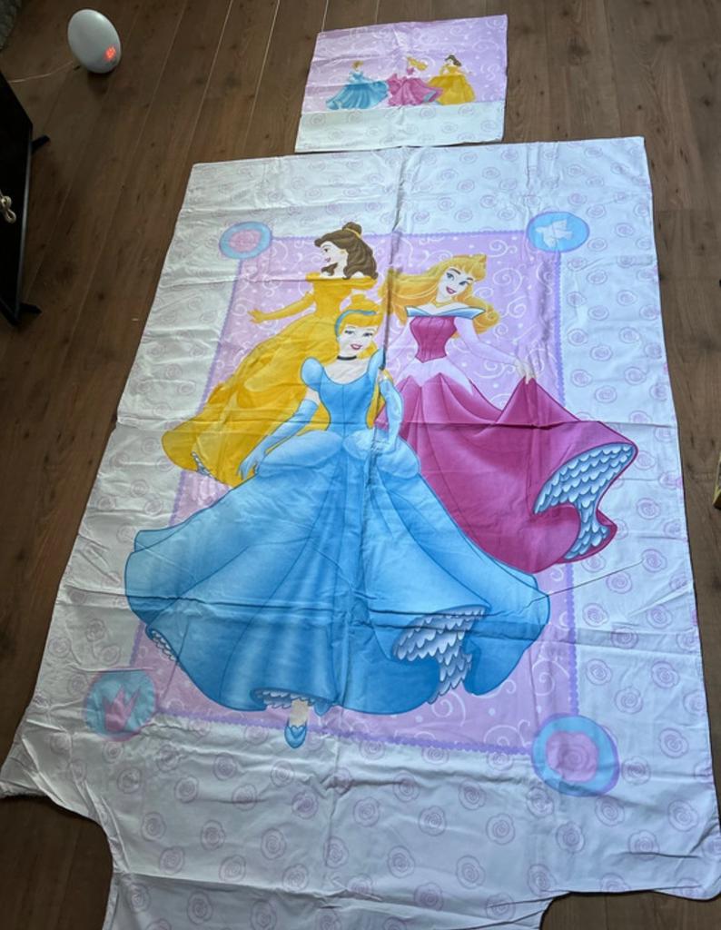 Beddenlaken en kussensloop Disney prinsessen d, Gebruikt, Meisje, Dekbedovertrek, Ophalen of Verzenden