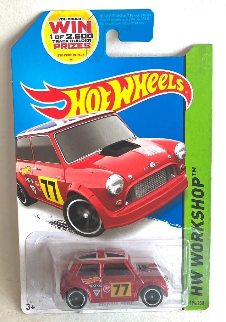 MINI rood UNION JACK Hot Wheels WORKSHOP All Stars #194/250., Ophalen of Verzenden, Zo goed als nieuw, Auto