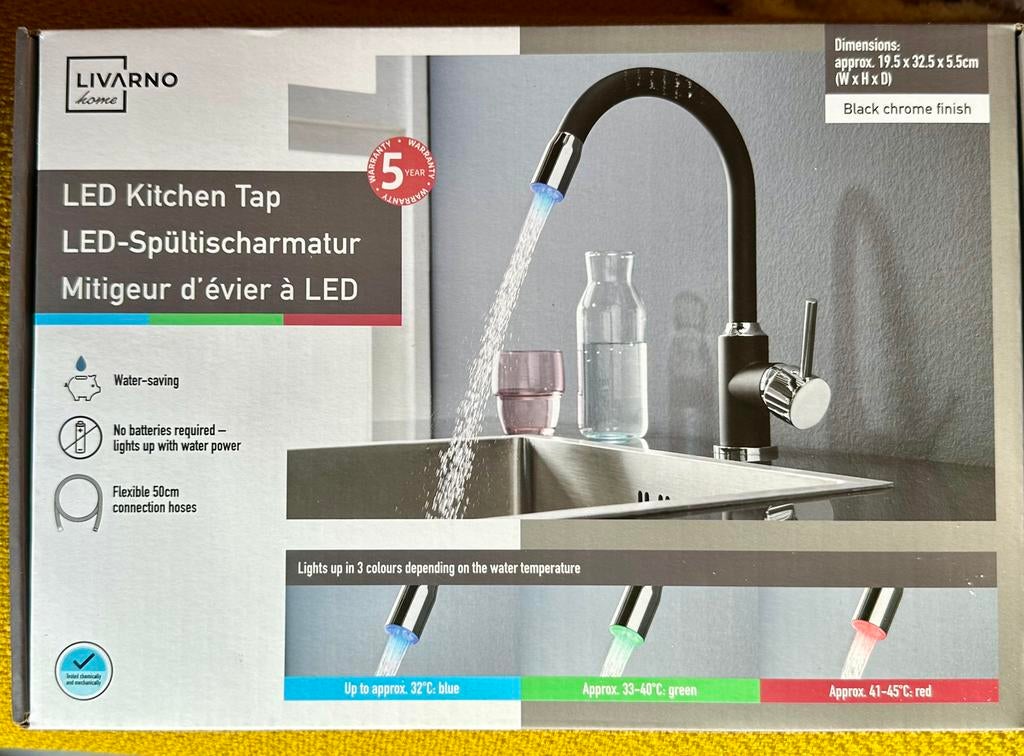 Nieuwe/nieuwe moderne LED-keukenkraan LED keukenkraan, Huis en Inrichting, Keuken | Keukenelementen, Nieuw, Ophalen of Verzenden