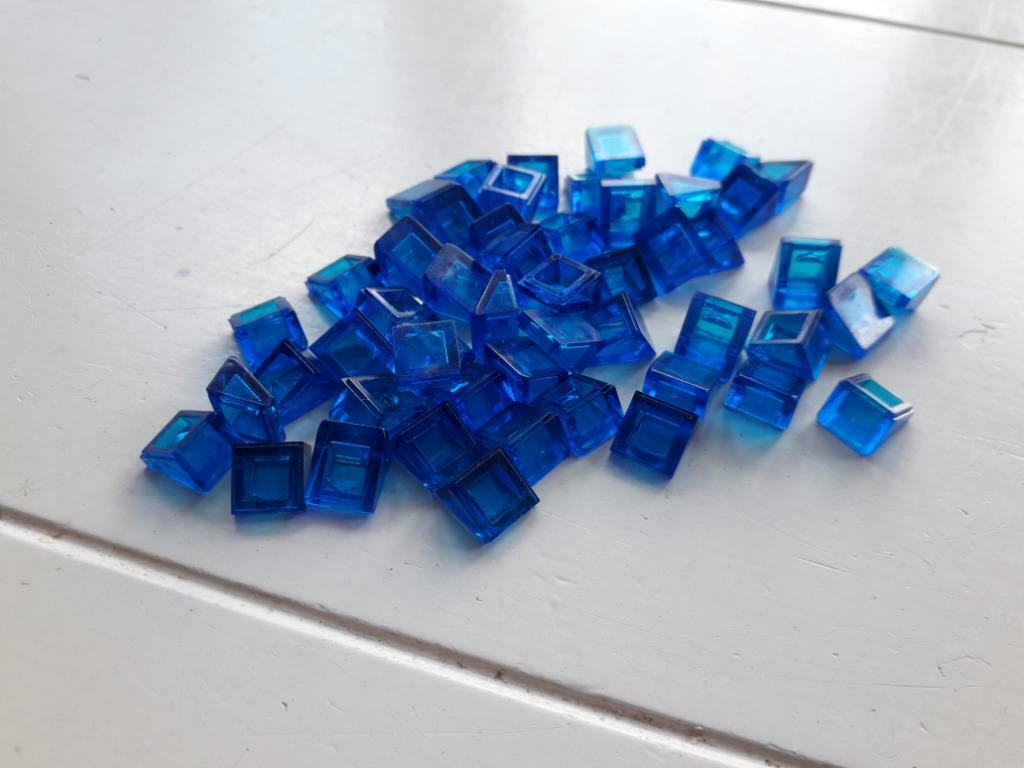 LEGO 54200 Trans-Dark Blue Slope 30 1 x 1 x 2/3 - 50 pièces, Enlèvement ou Envoi, Utilisé, Briques en vrac, Lego