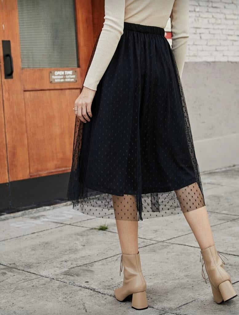 Jupe trapèze en tulle à pois, Neuf, Enlèvement ou Envoi, SHEIN, Taille 34 (XS) ou plus petite