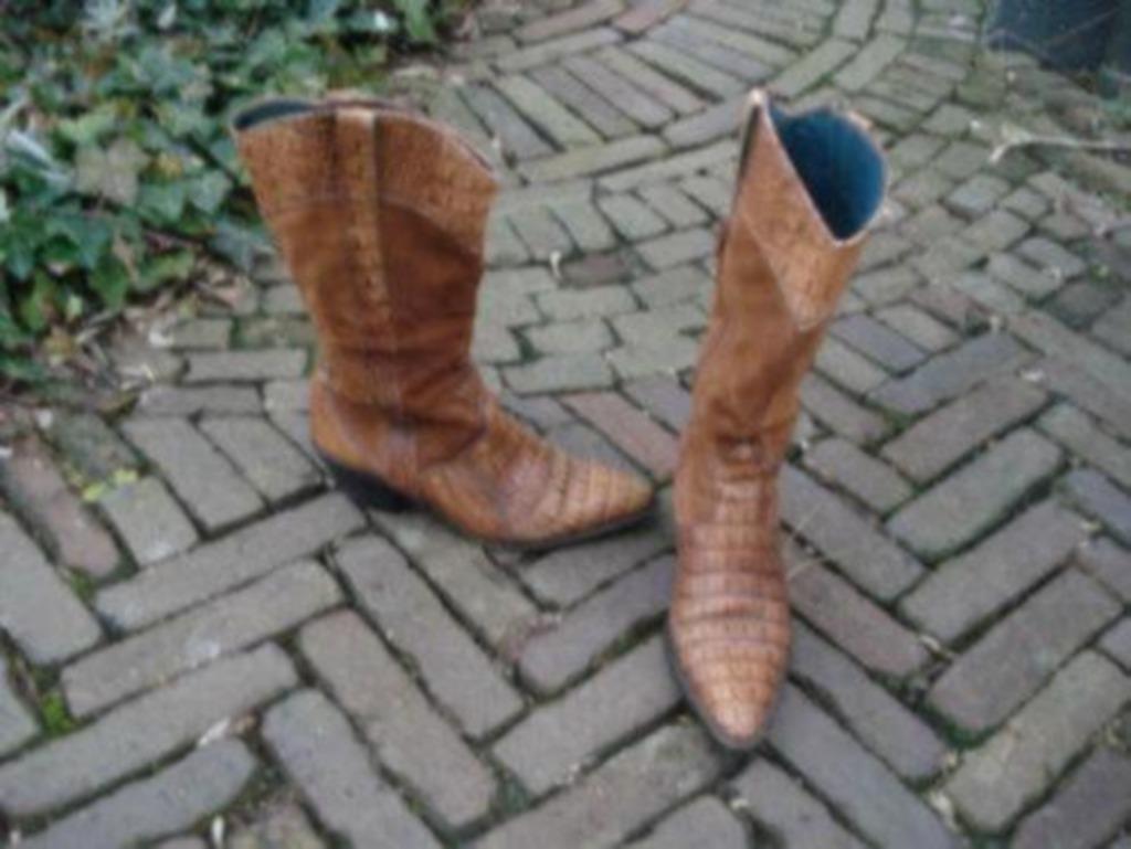 LIVRAISON GRATUITE BOTTES DE COWBOY EN CUIR MARRON DE LUXE 3, Comme neuf, Brun, Bottes hautes, Envoi