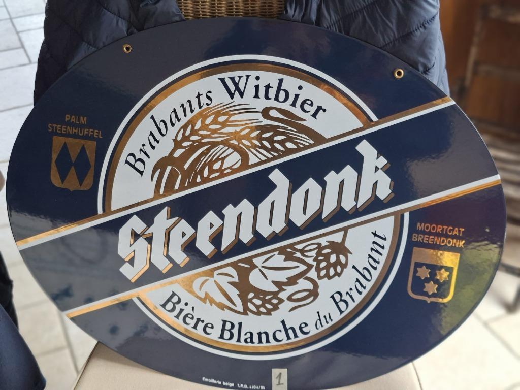 Steendonk bière blanche de Namur plaque émaillée, Collections, Enlèvement ou Envoi, Comme neuf, Panneau, Plaque ou Plaquette publicitaire
