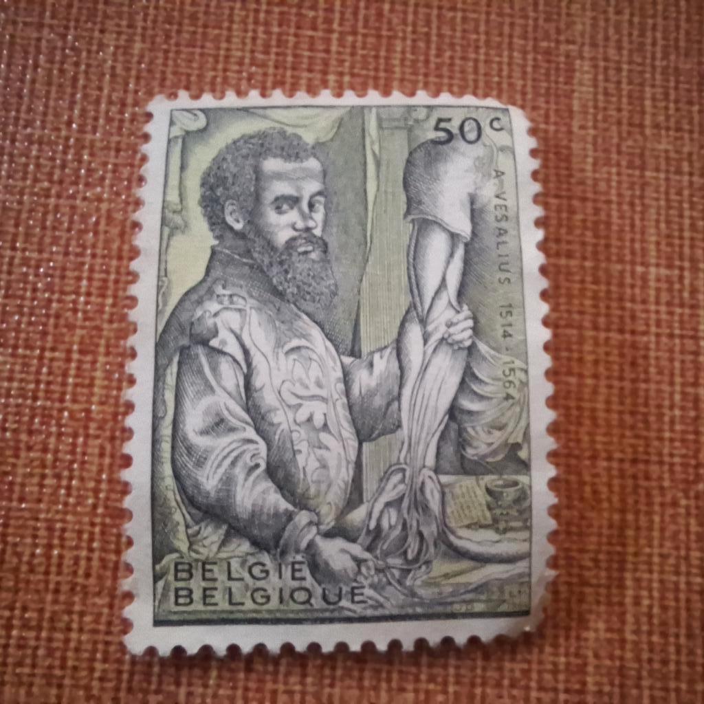 1 Belgische Vesalius-postzegels, Postzegels en Munten, Ophalen of Verzenden, Postfris, Gestempeld