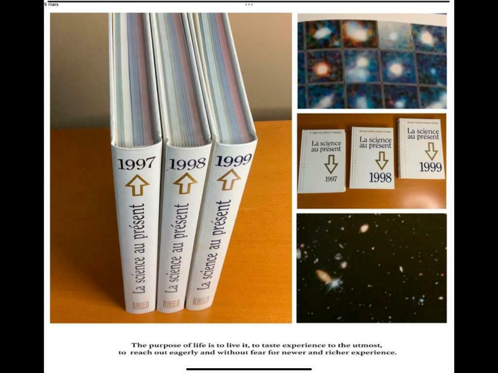 La science au présent Volumes 1997-98-99, Enlèvement ou Envoi, Universalis, Comme neuf, Autres sciences
