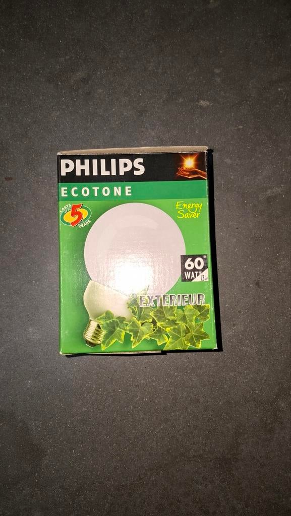 Ampoule Extérieure Philips E 27. (60 watt) => 13 watt, Enlèvement ou Envoi, Comme neuf, Ampoule