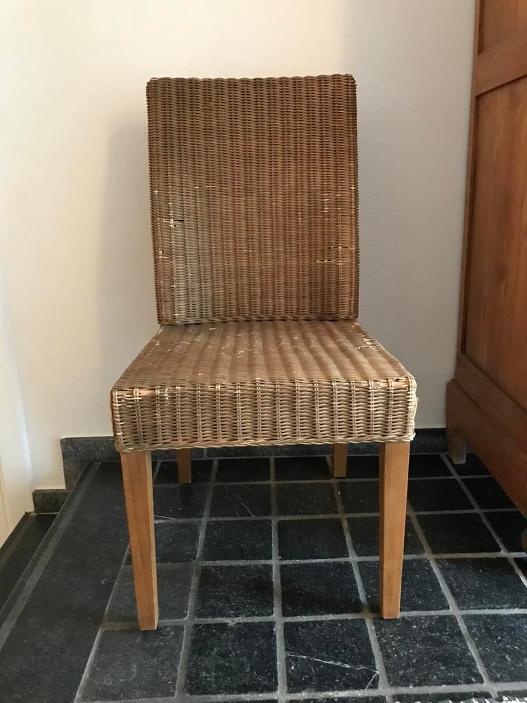 8 chaises Flamant, Utilisé, Brun, Osier ou Rotin, Cinq, Six Chaises ou plus