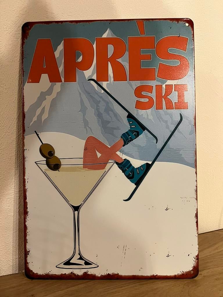 Metalen plaat voor après-ski, Ophalen of Verzenden, Zo goed als nieuw