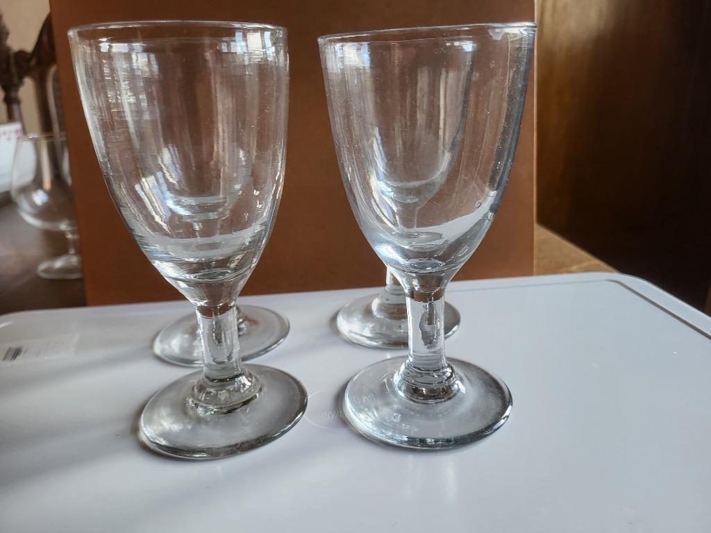 4 oude wijnglazen, Antiek en Kunst, Ophalen of Verzenden