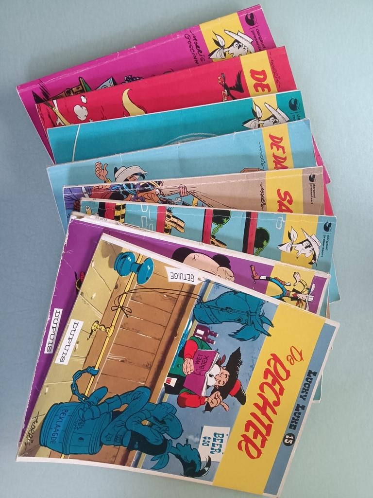 Acht strips Lucky Luke, Enlèvement ou Envoi, Utilisé