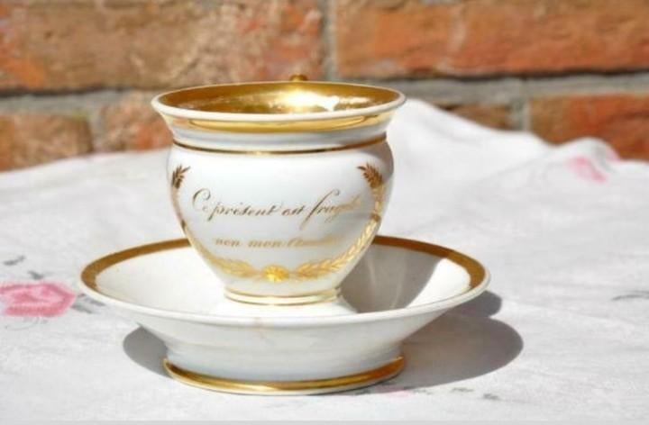 § ancienne tasse avec sous tasse empire, Antiek en Kunst, Antiek | Servies los, Ophalen of Verzenden