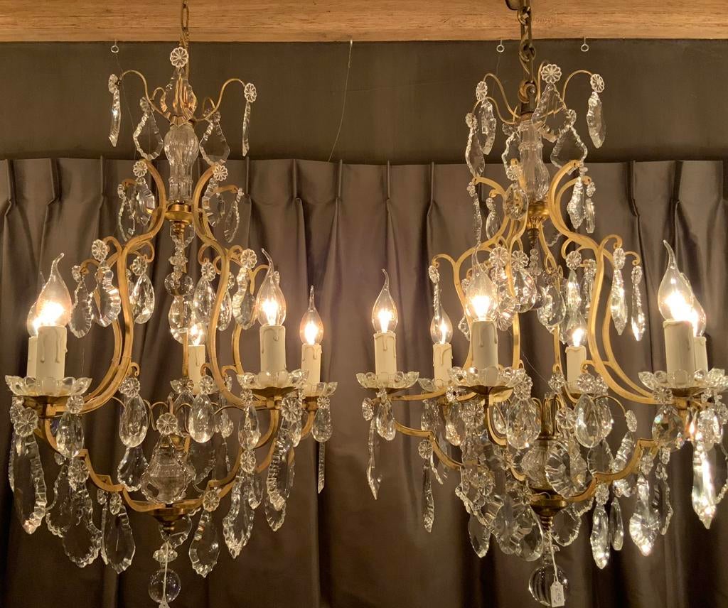2 mooi Bij Elkaar Passende FRANSE  Kroonluchters, Antiek en Kunst, Antiek | Verlichting, Ophalen