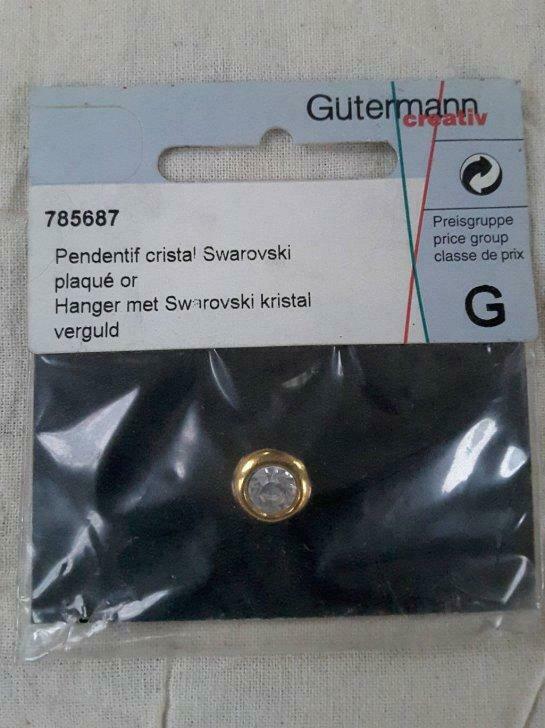 acc bijoux Pendentif cristal Swarovski Plaqué or rond 785687, Enlèvement ou Envoi, Neuf, Or