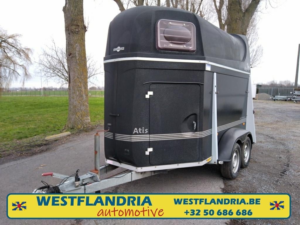 Paardentrailer met zadelkamer, polyester, Ophalen, Gebruikt, Polyester, 2-paards trailer