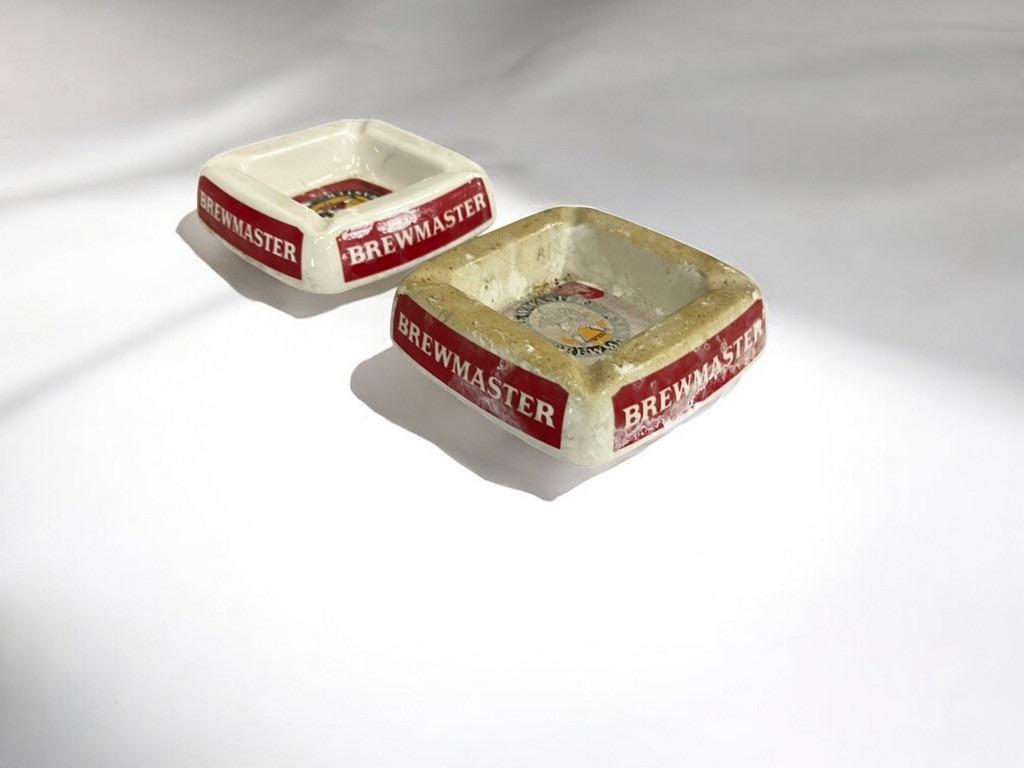 Set van 2 vintage asbakken brewmaster, Ophalen of Verzenden, Asbak