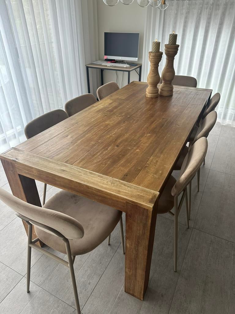 Houten tafel - verlaagde prijs!, Ophalen, Gebruikt, Teakhout, 50 tot 100 cm