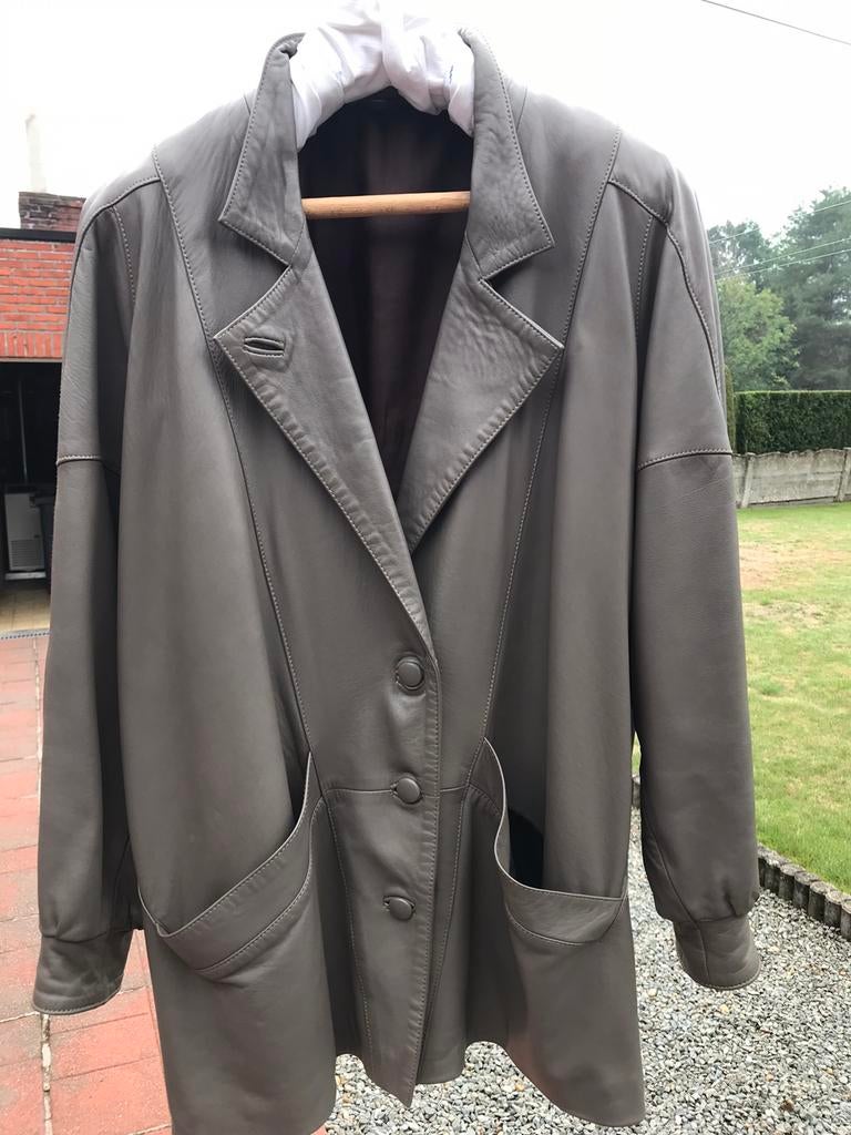 Retro lederen dames jas maat 46, Enlèvement ou Envoi, Taille 46/48 (XL) ou plus grande