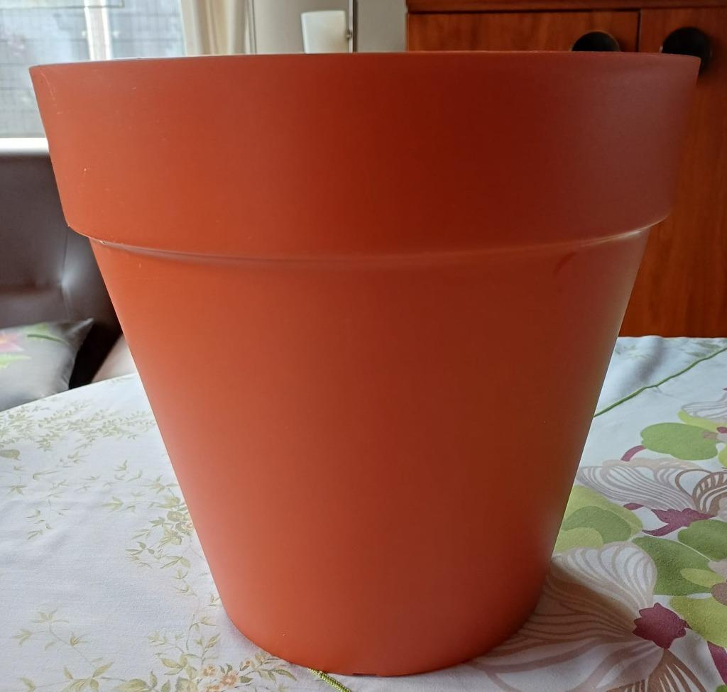 Bloempot Elho in terracotta kleur, kunststof, Rond, Minder dan 40 cm, Balkon, Terracotta