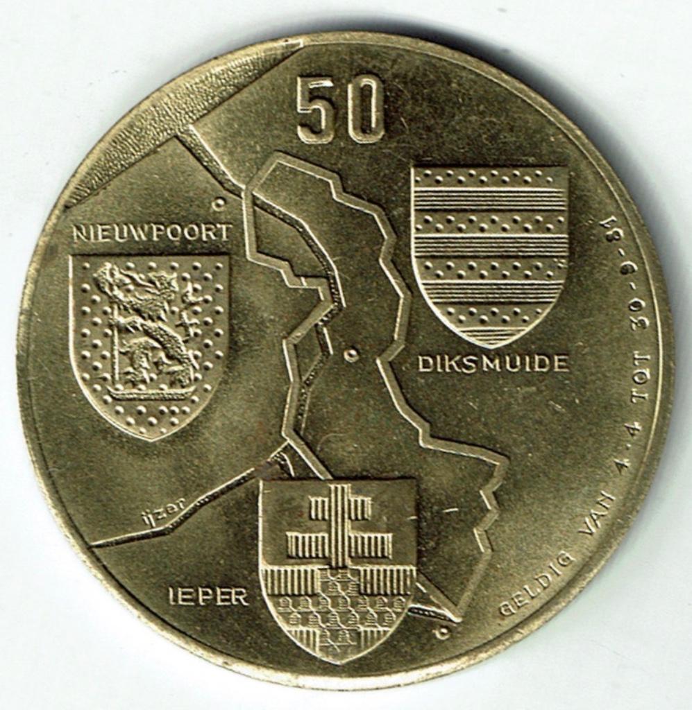Jeton 50 Front Route Nieuwpoort Dixmude Ypres, Timbres & Monnaies, Pièces & Médailles, Envoi