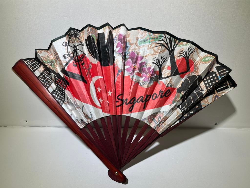 Éventail Singapour (Singapore), Antiquités & Art, Enlèvement ou Envoi